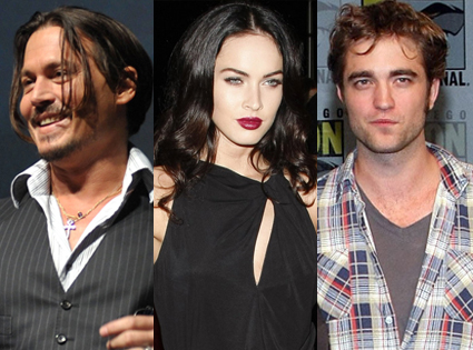 Johnny Depp, Rob Pattinson, Megan Fox Johnny Depp, Rob Pattinson, Megan Fox